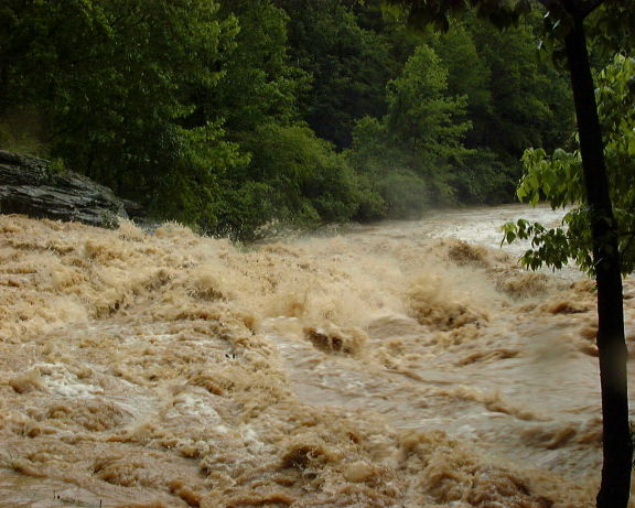 The falls on Turkey at flood.&nbsp; It rained 10&quot; in 4 hours in
Pinson this day.

(photo courtesy Shane Hulsey)