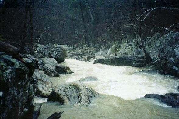 This is a view of the same drop looking downstream at a good water
level.&nbsp; The horizon line is...