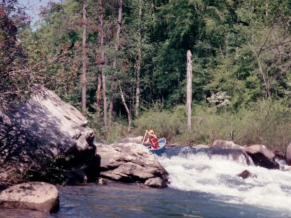 Charlie Stotts on a low water run in April 1993.