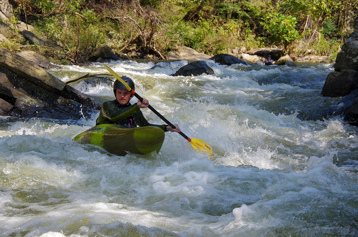 Chad Weaver wrapping up the longest rapid on the run. (Kellis Kincaid, October 2021)